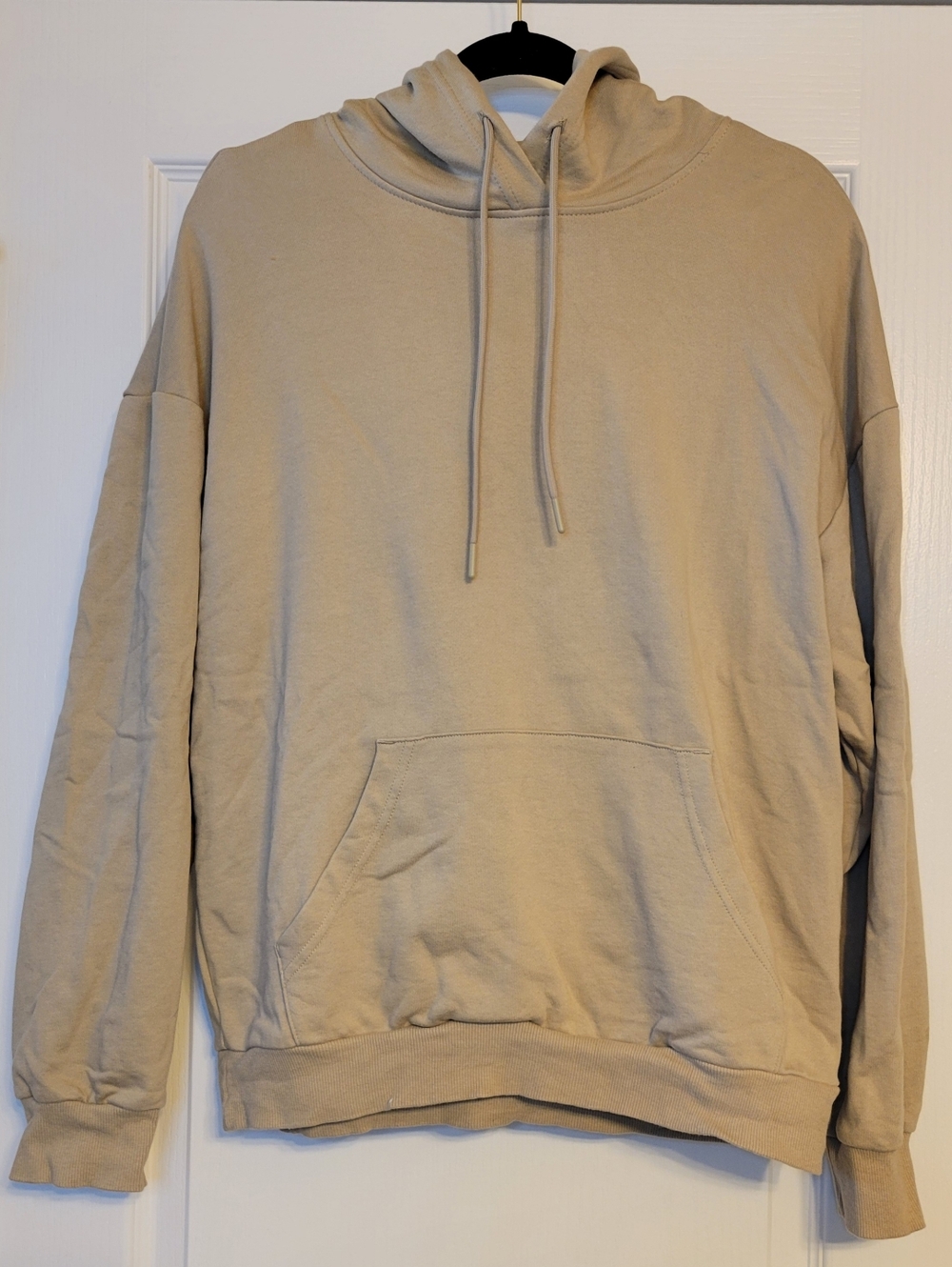 Original Use | Men's Tan Pullover Hoodie - Minimalist Kangaroo Pocket Sweatshirt